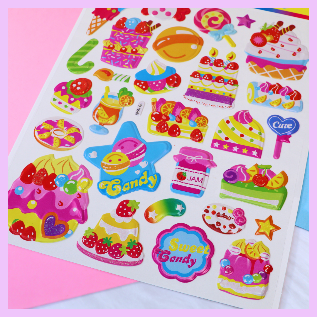 Cute sweet food themed sticker sheet