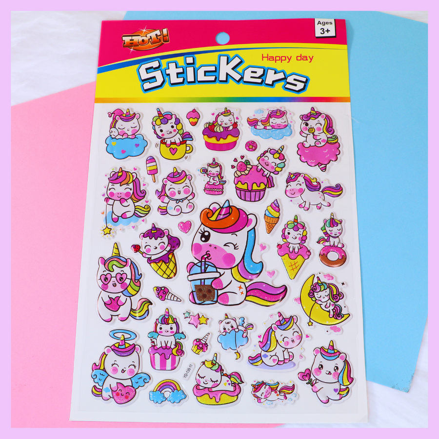 Unicorn stickers for kids and crafts