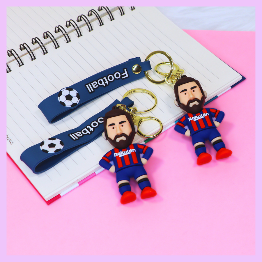 Messi football keychain character accessory