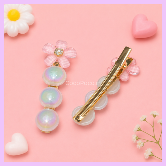 Flower Pearl Hair Clips