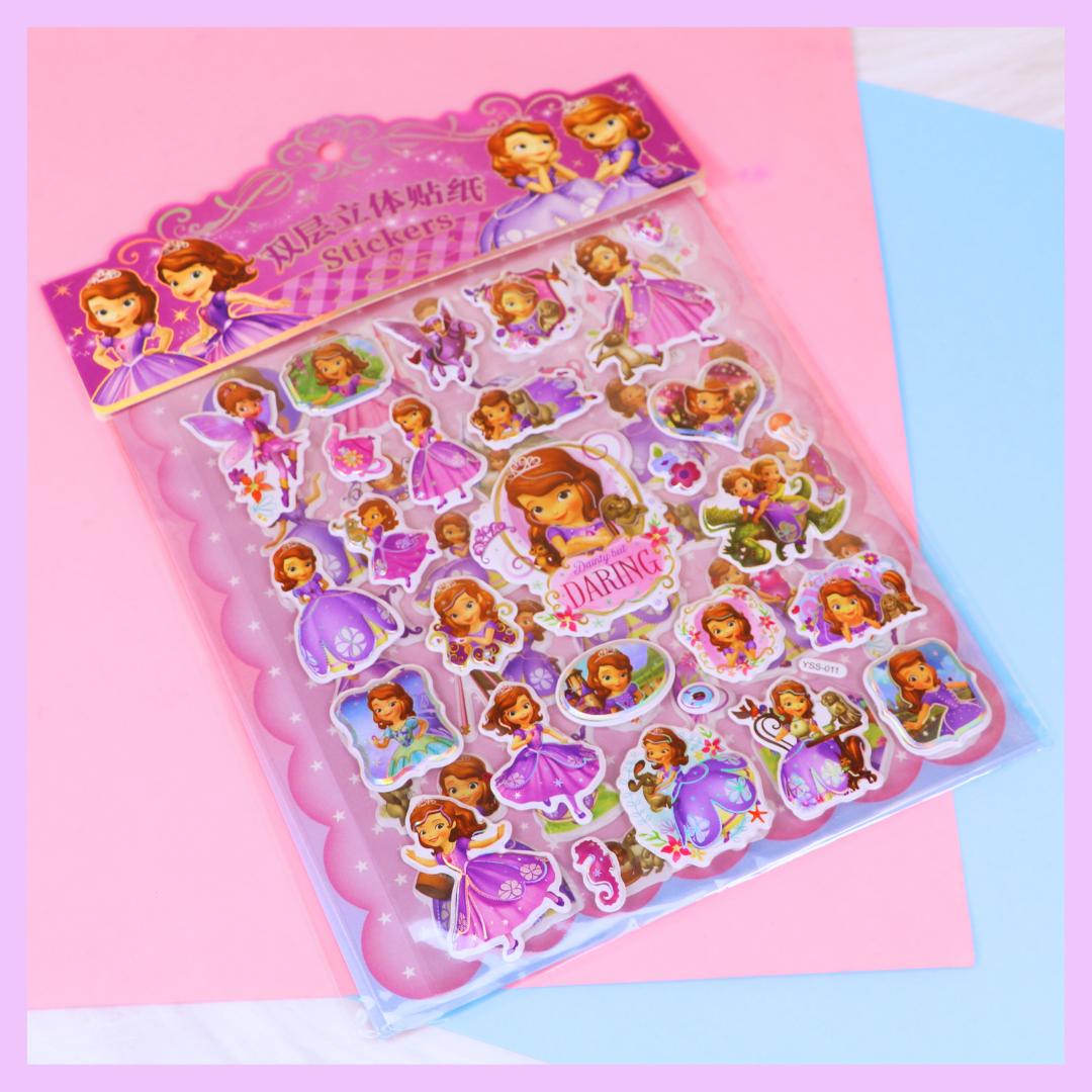 Princess themed decorative stickers for crafts