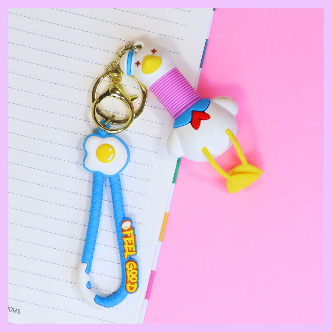 Stretchable duck keychain novelty accessory