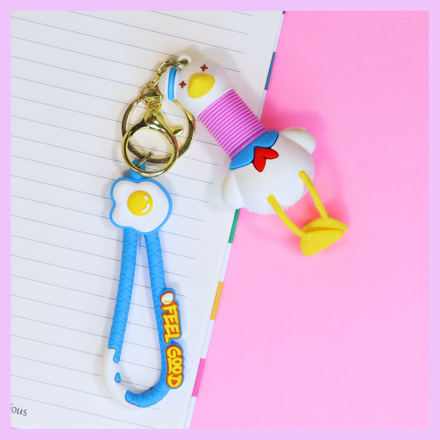 Stretchable duck keychain novelty accessory