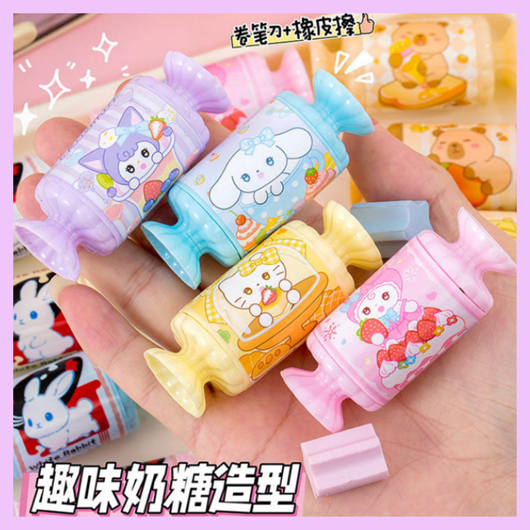 Candy Pencil Sharpener with Eraser