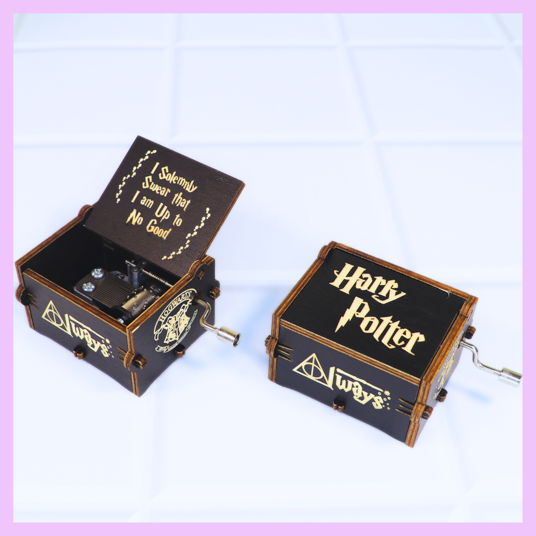 Harry Potter music box with wizard-themed design