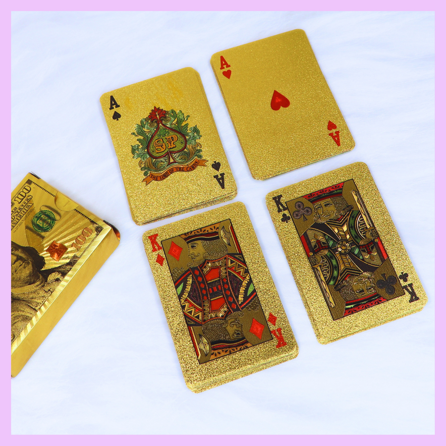 Premium golden playing cards - main view