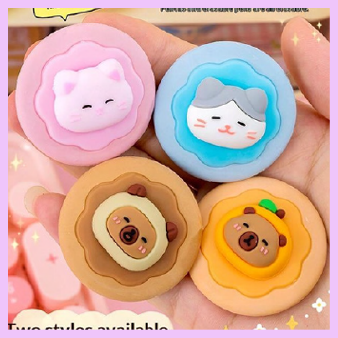 Cute Cat Donut Eraser