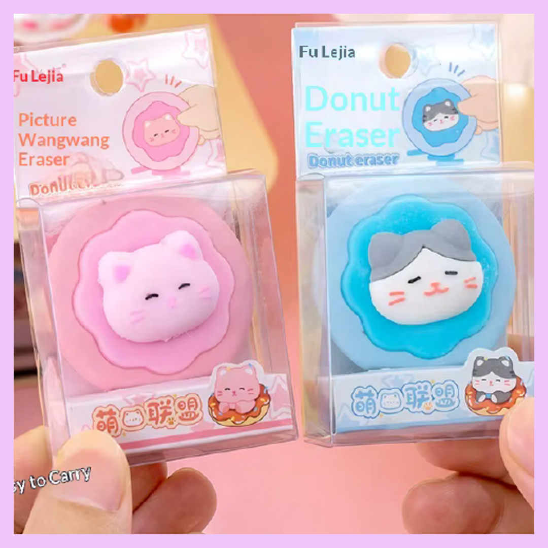 Cute Cat Donut Eraser