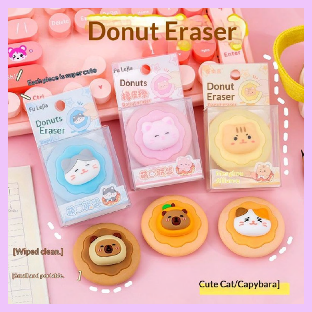 Cute Cat Donut Eraser