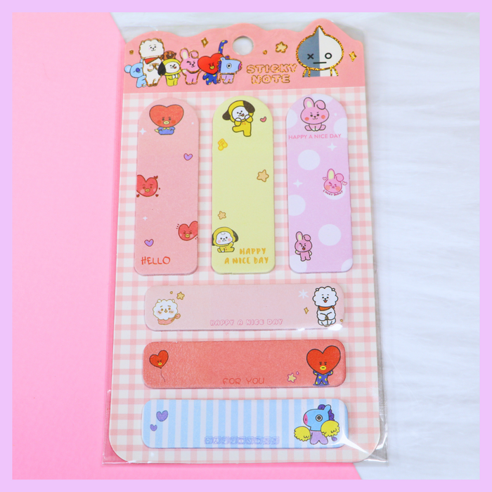 Pink rectangular sticky notes