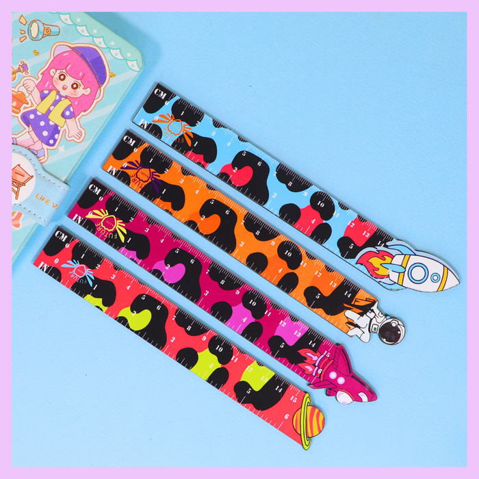 Wooden space-themed ruler for kids