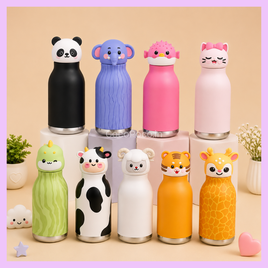 Viral Chicu Tom 3D Animal Insulated Stainless Steel Water Bottle (480ml)