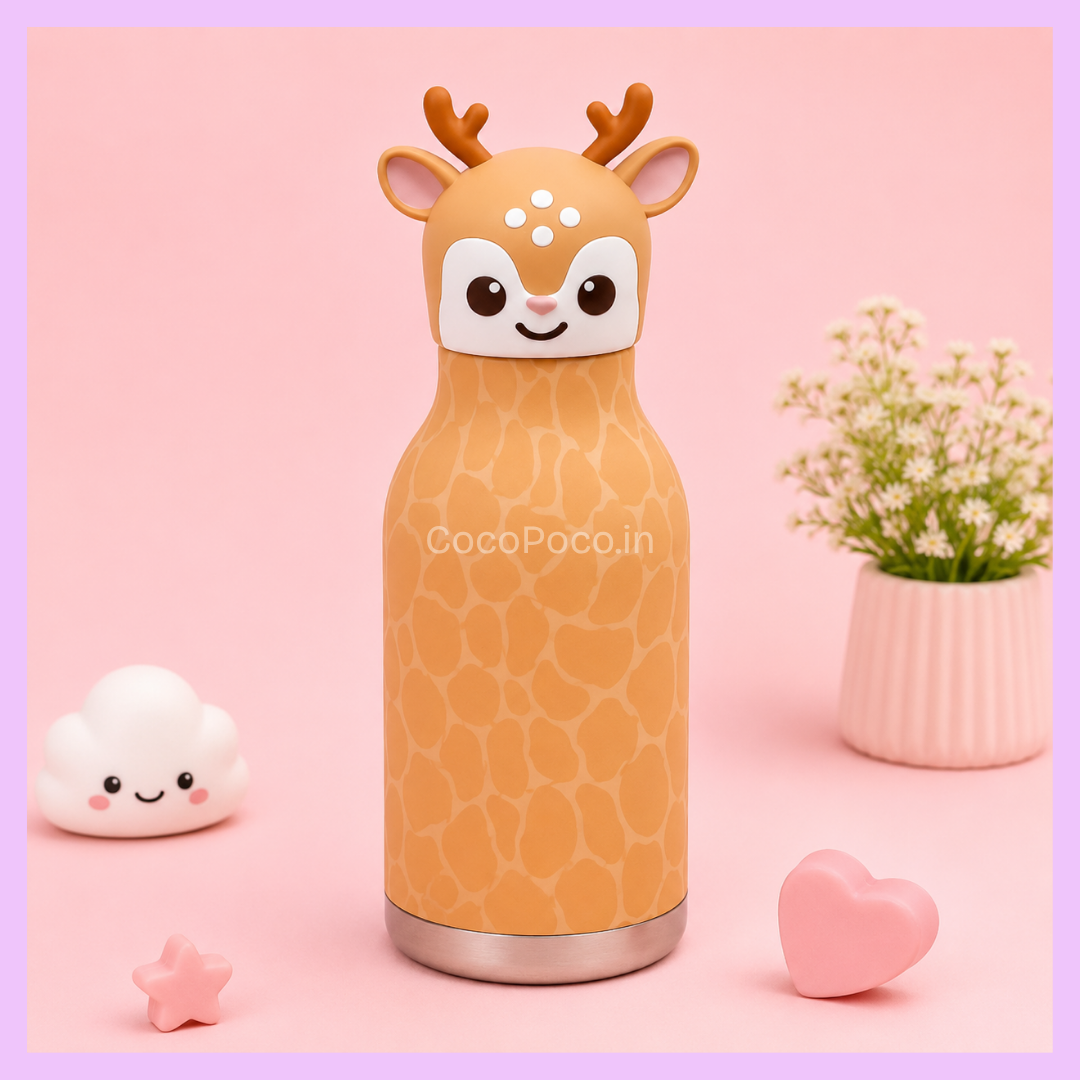 Viral Chicu Tom 3D Animal Insulated Stainless Steel Water Bottle (480ml)