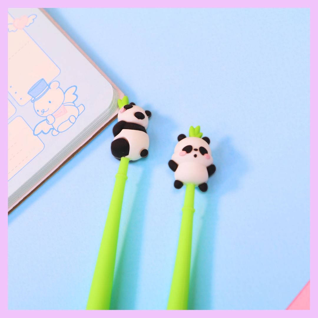 Cute panda shake gel pen character design