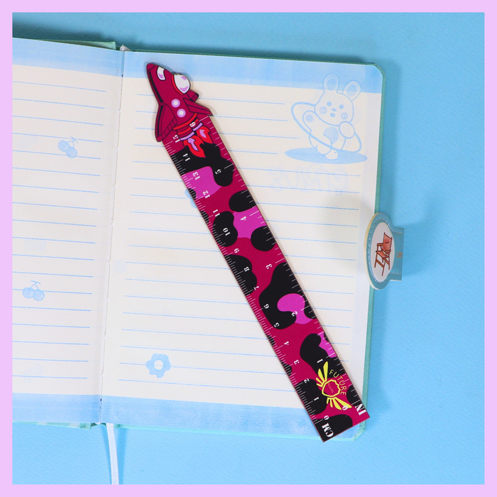 Purple rocket wooden ruler
