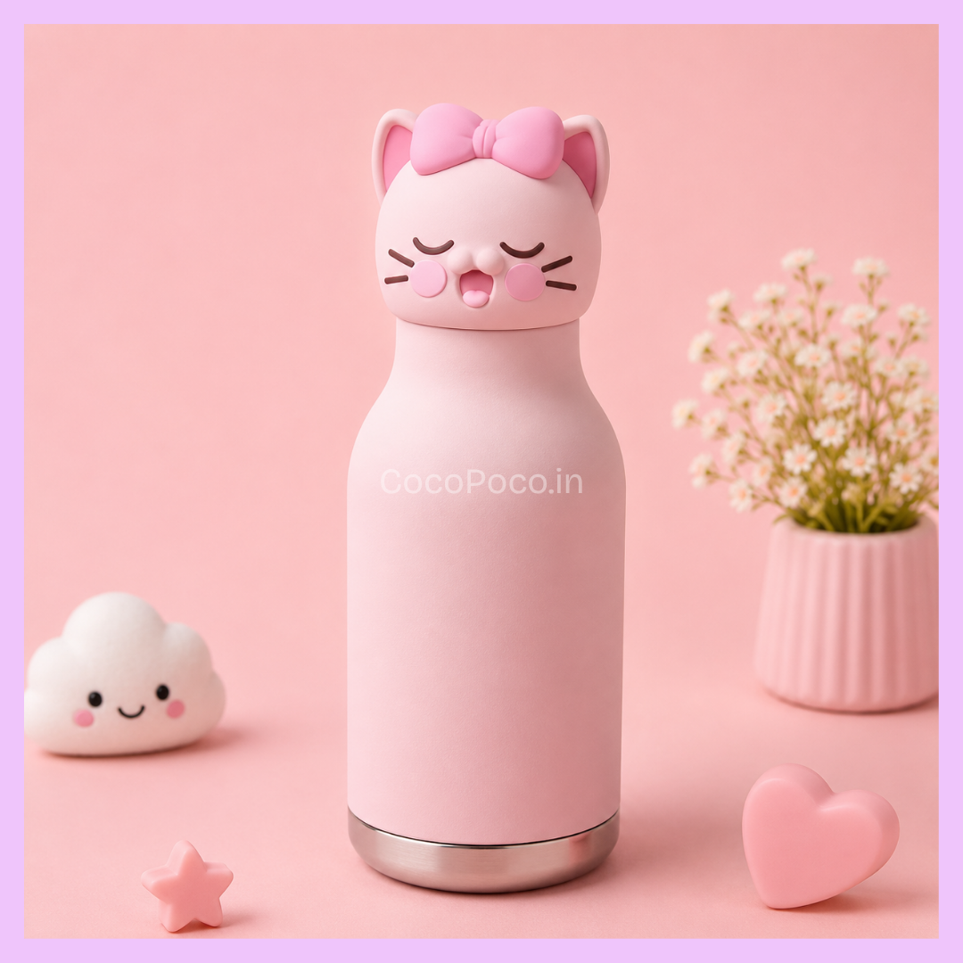 Viral Chicu Tom 3D Animal Insulated Stainless Steel Water Bottle (480ml)