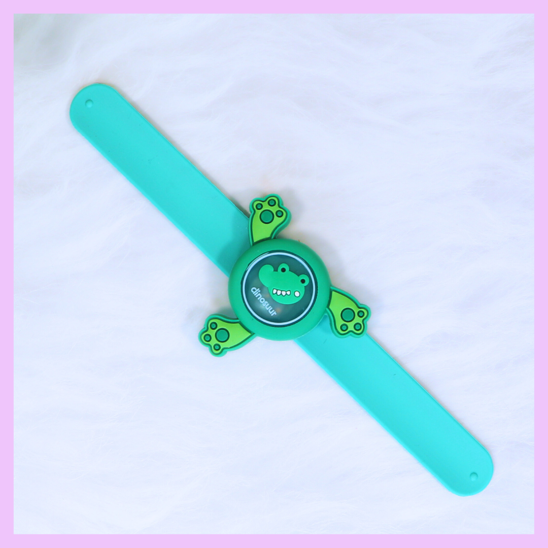 Green dinosaur mosquito repellent spinner band