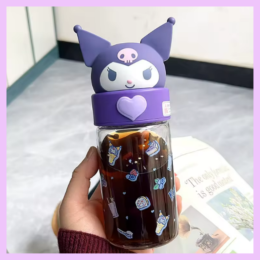 Luxury Glass Kuromi Bottle