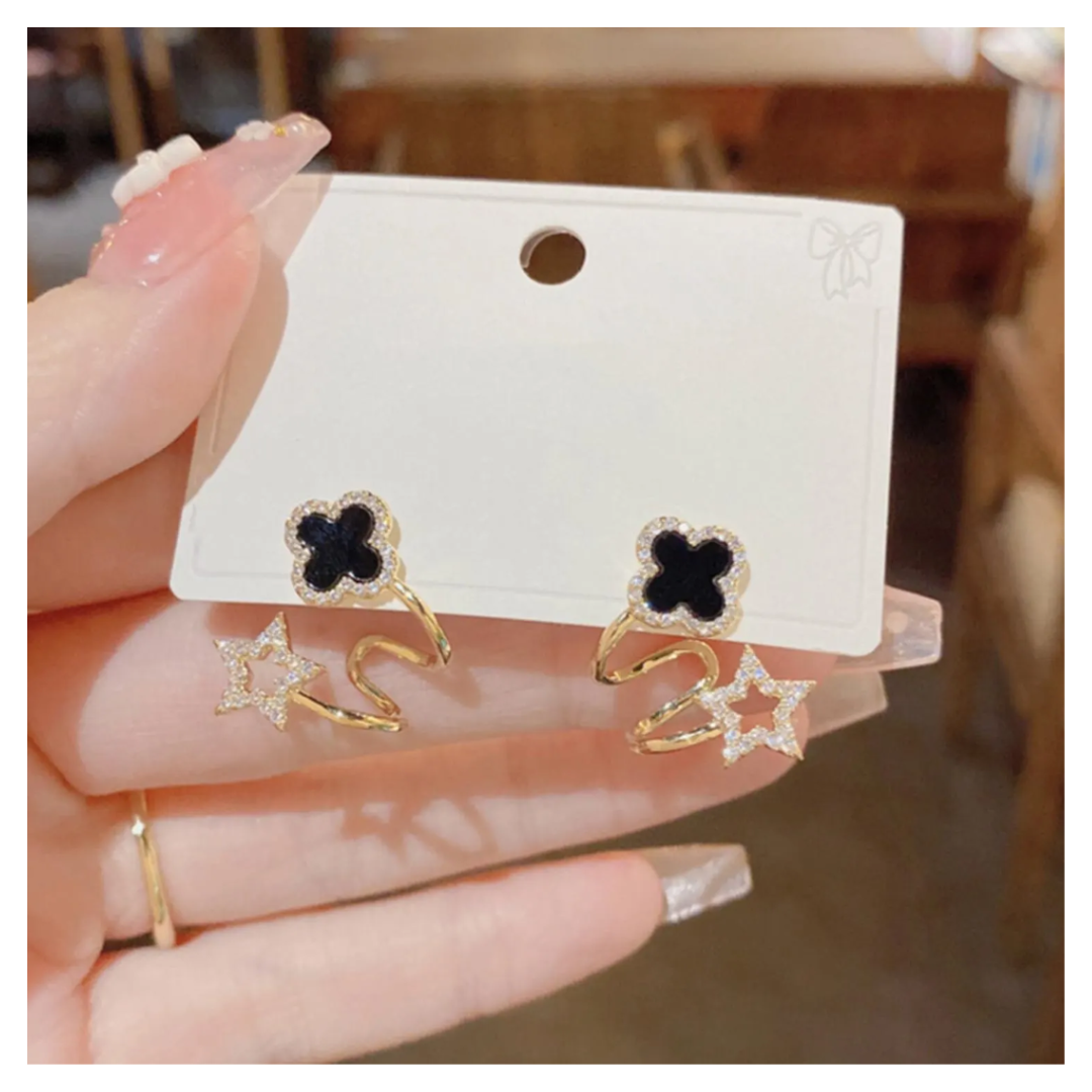 Four-leaf clover stud earrings alternate view