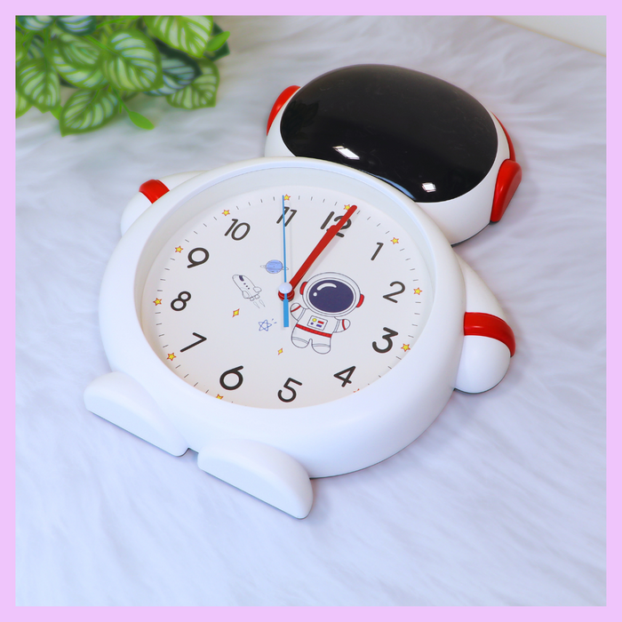 Red astronaut wall clock