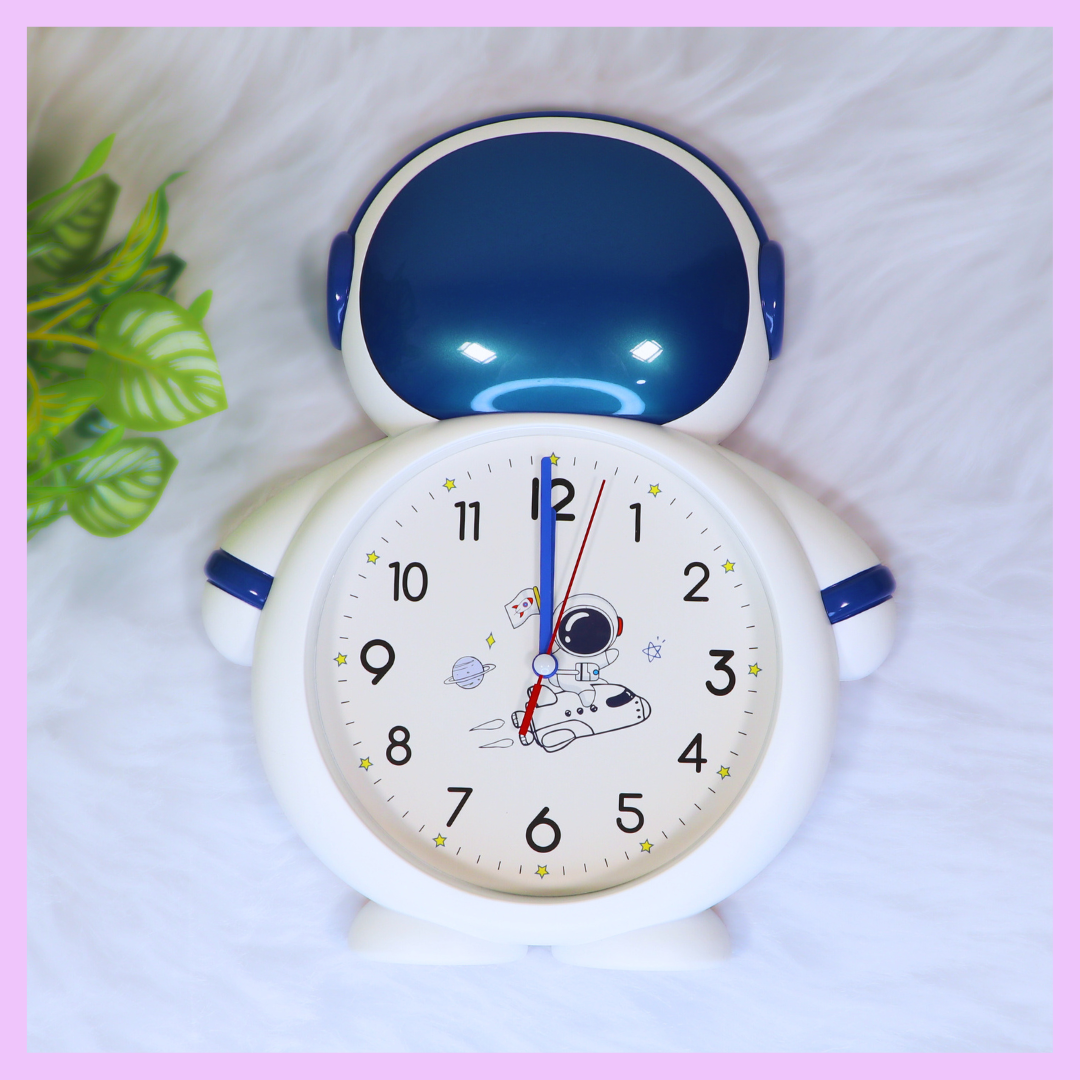 Blue astronaut wall clock