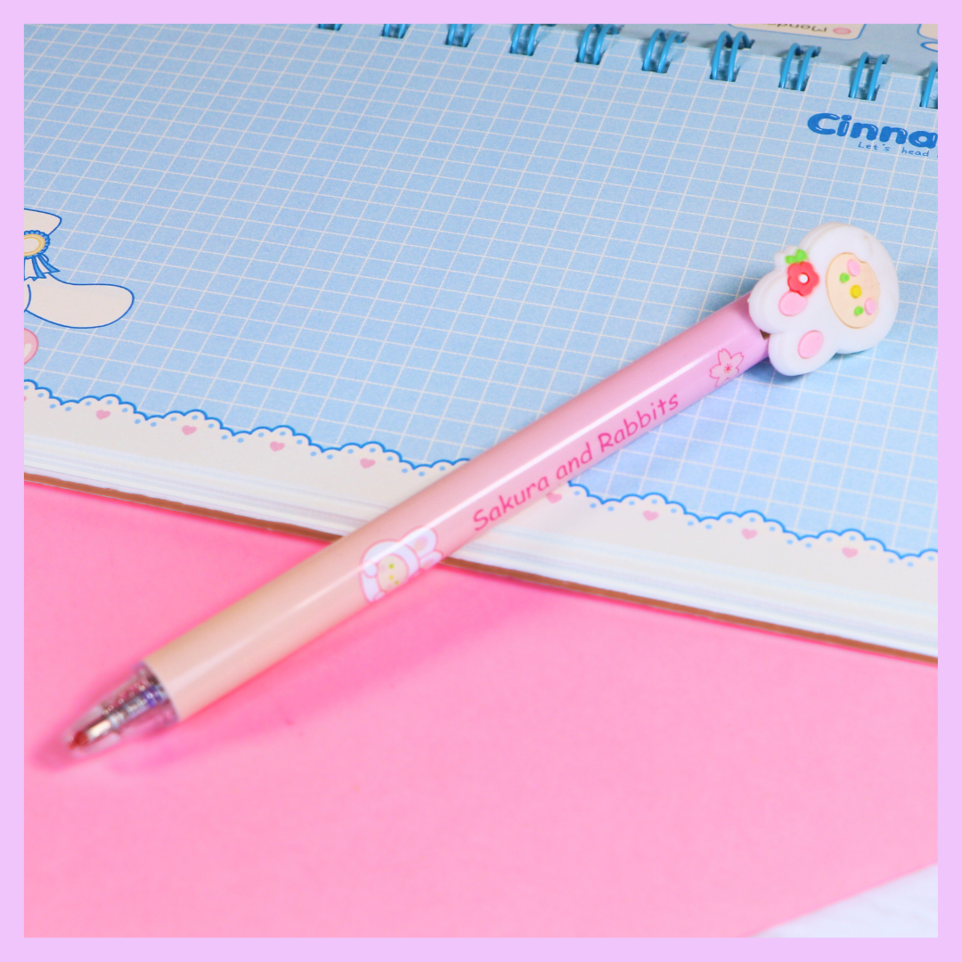 Shakura and rabbit pen in pink