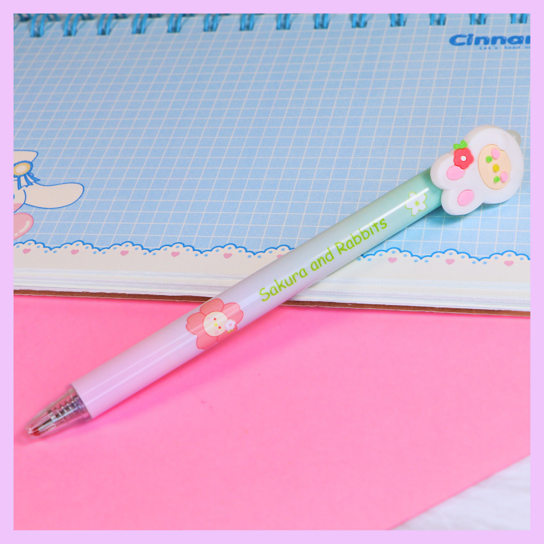 Shakura and rabbit pen in green