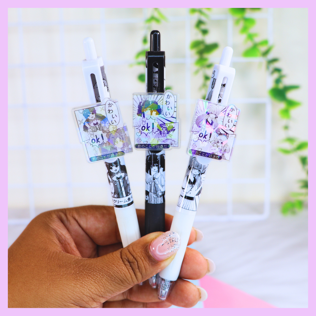Cute anime pens for school and journaling