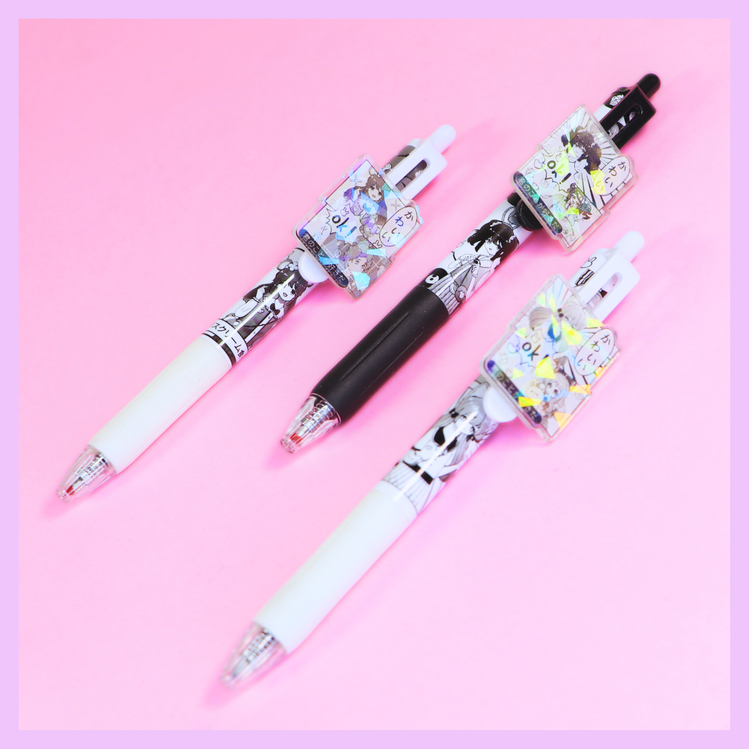 Anime pen design close-up
