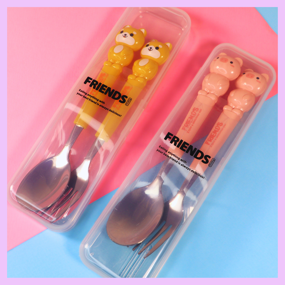 Kids spoon and fork cutlery set - main view