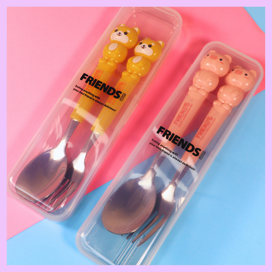 Kids spoon and fork cutlery set - main view