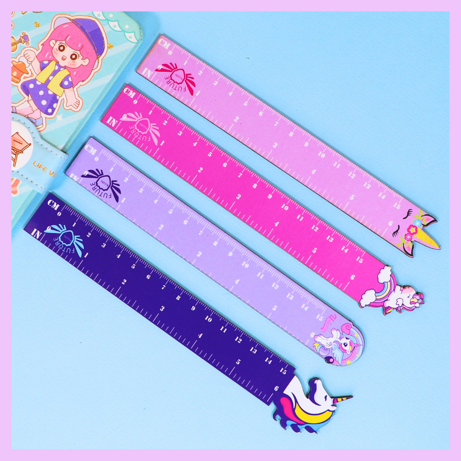 Wooden unicorn ruler for kids