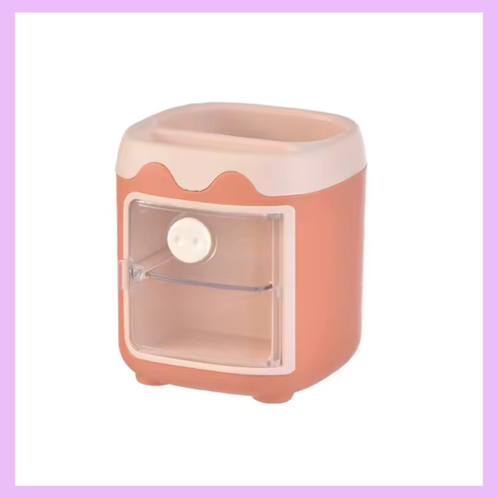 Brown piggy desk organiser for stationery