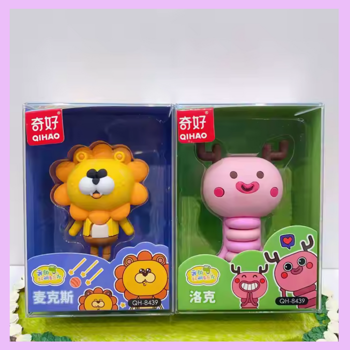Lion and reindeer Zou Zou erasers