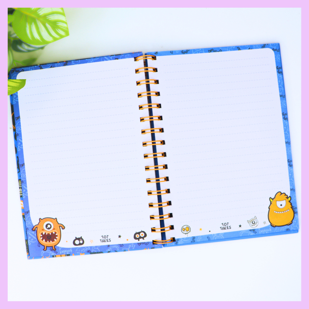 A5 spiral diary page detail