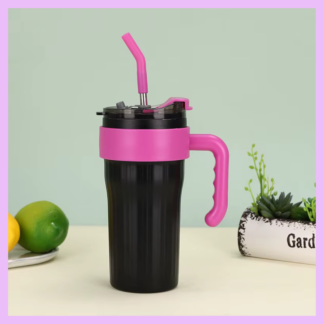 Black 800 ml stainless steel sipper