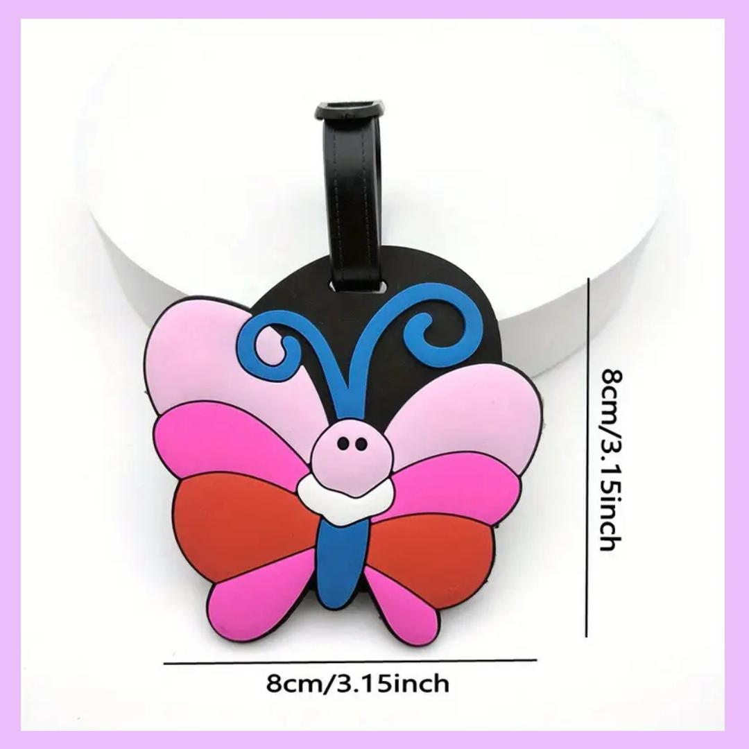 Butterfly luggage tag alternate view