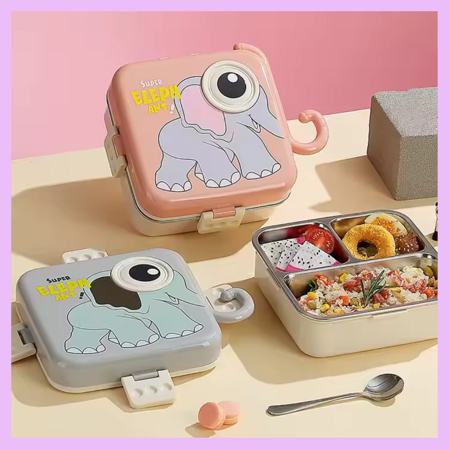 Elephant bento tiffin box for kids school lunch