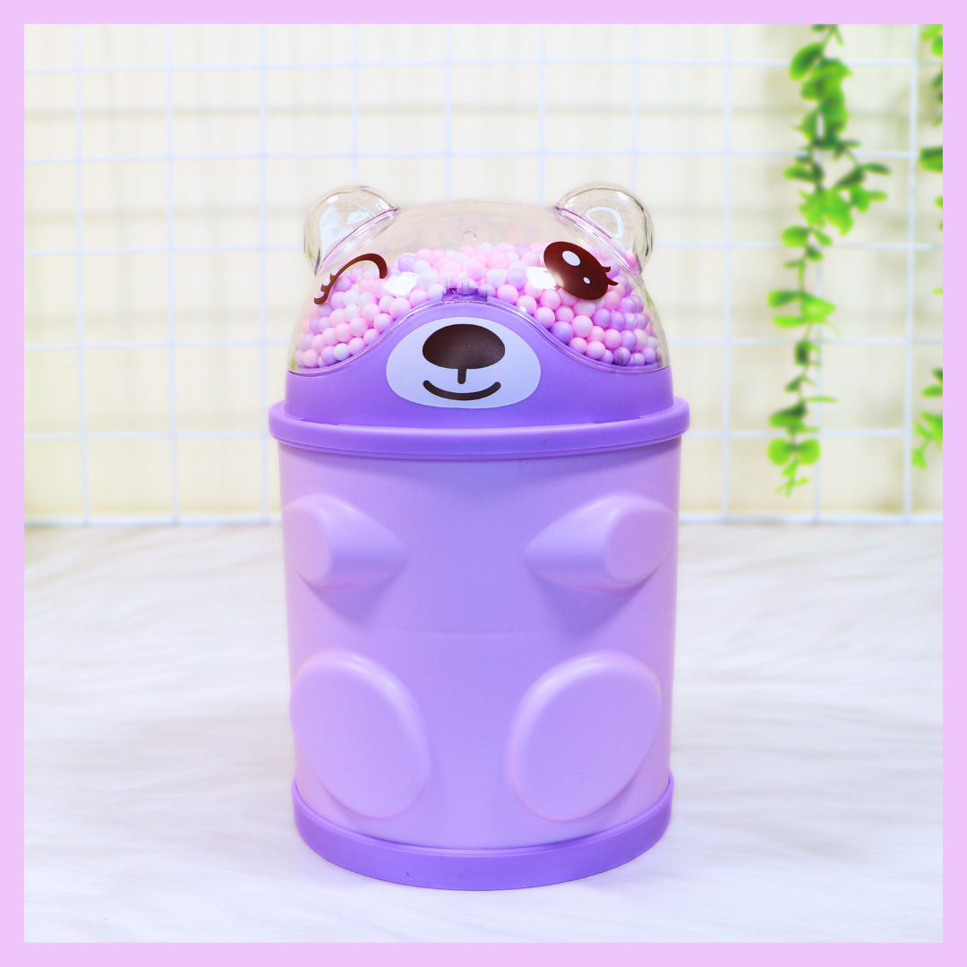 Purple bear piggy bank for kids
