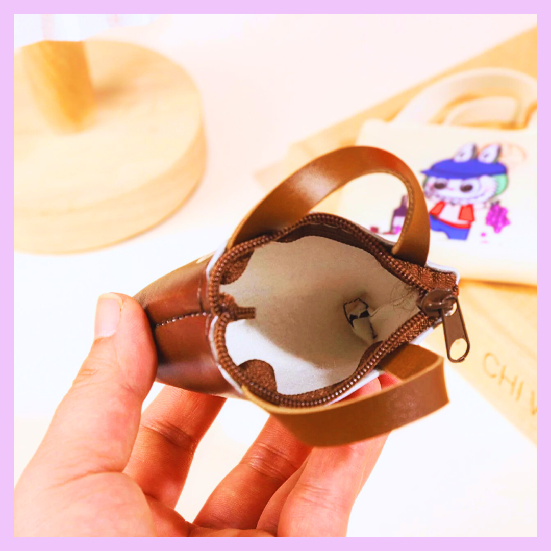 Labubu mini purse keychain