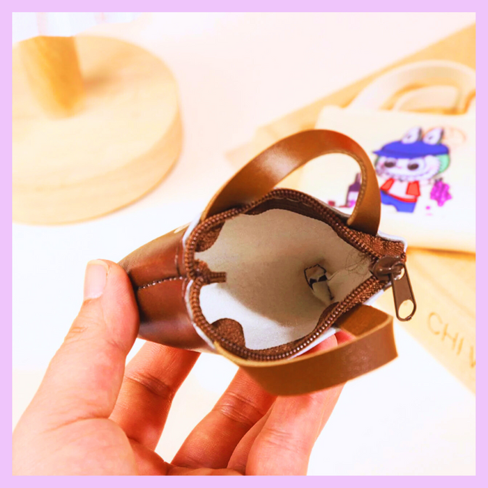 Labubu mini purse keychain