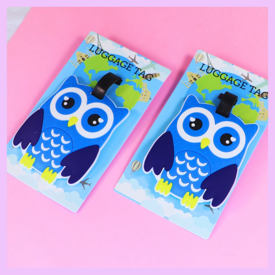 Owl luggage tag