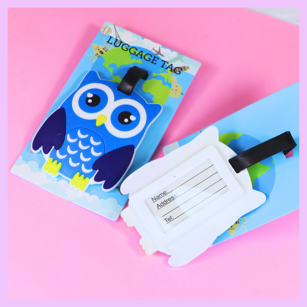 Owl luggage tag alternate view