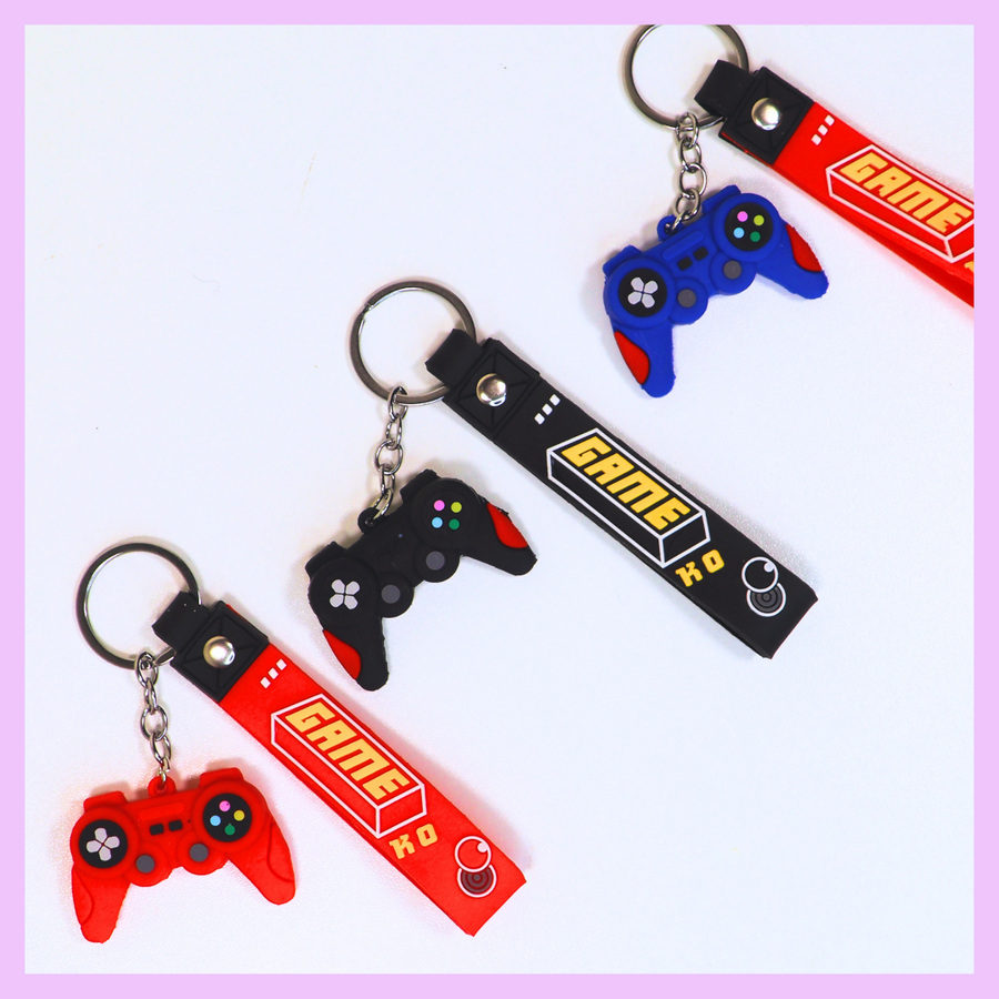 Game themed keychain for bags and backpacks