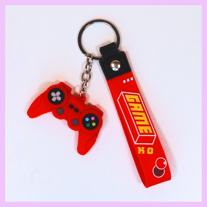 Red game themed keychain