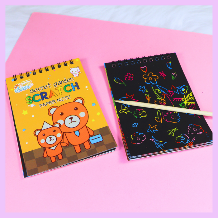 Teddy bear scratch pad for kids creative activities