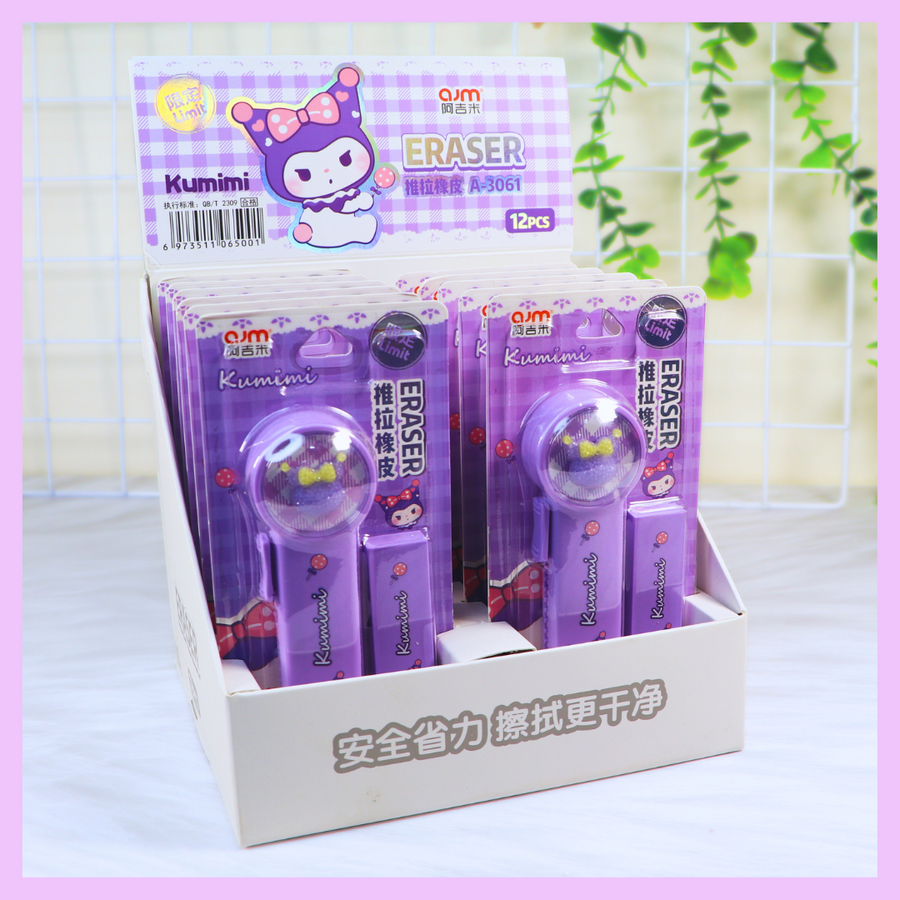 Kuromi push eraser with one refill