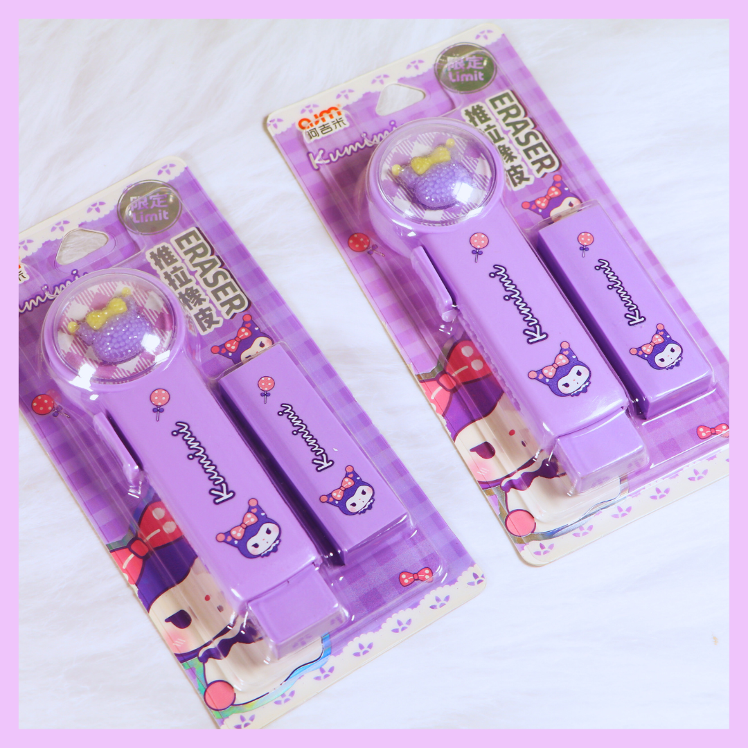 Kuromi push eraser close-up