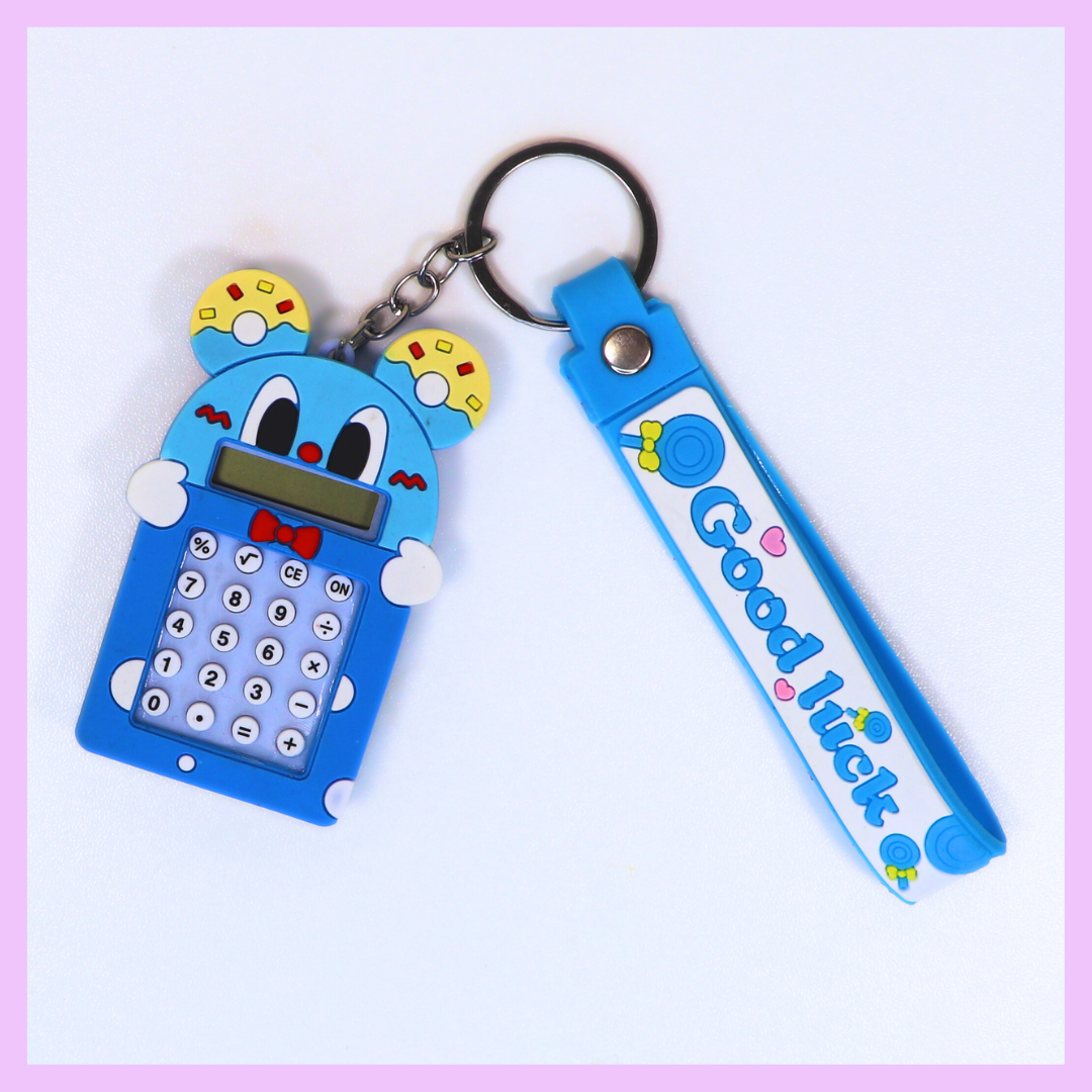 Light blue calculator keychain