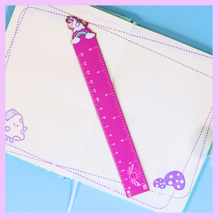 Dark pink wooden unicorn ruler